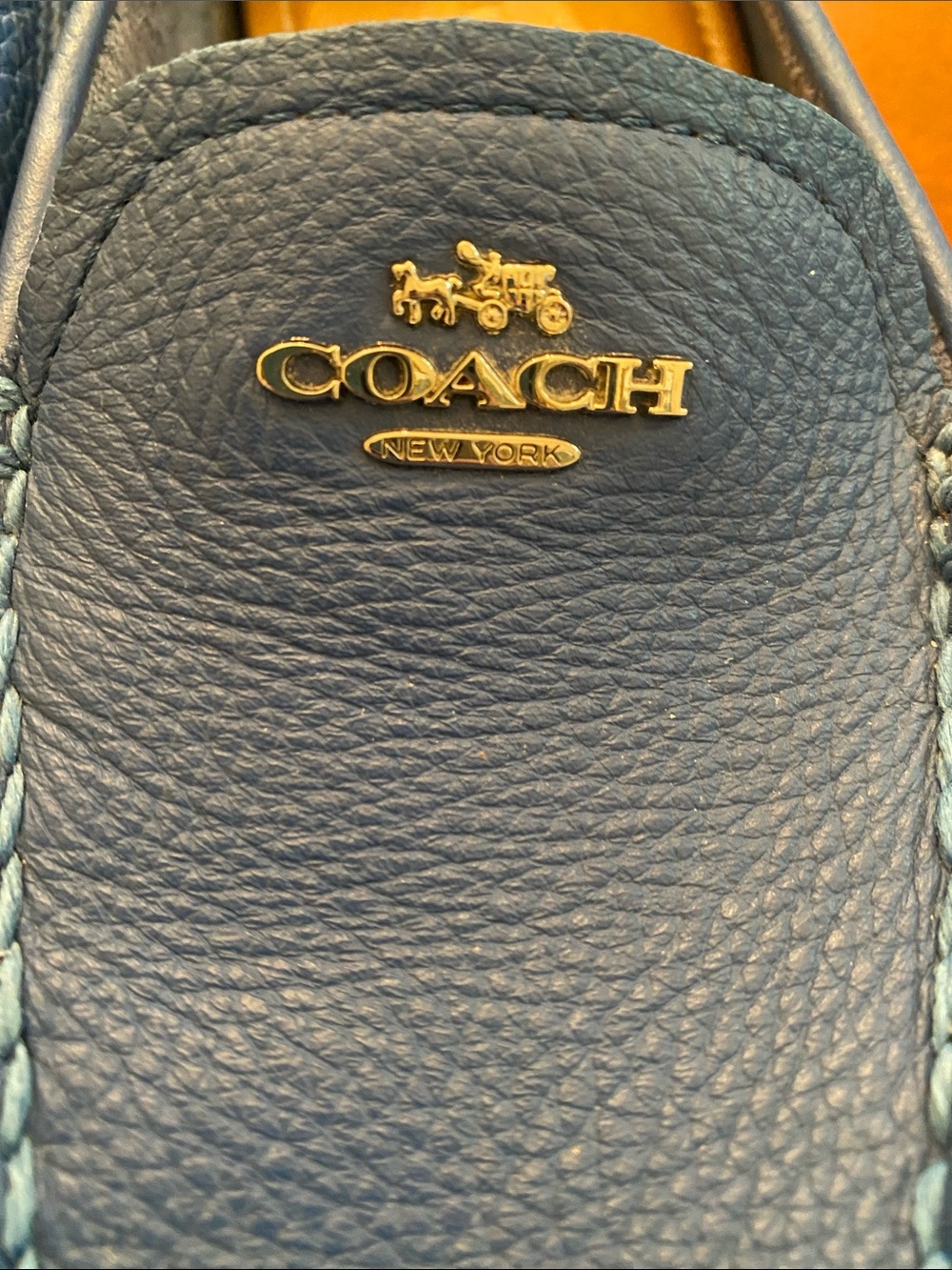 Coach Mary Lockup Blue Leather Flats - Picture 15 of 16